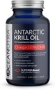 100% Aceite de Krill puro 1000mg, Omega 3, Concentración más alta 56% fosfolípidos, Choline " Astaxanthin, SuperbaBoost Antártico Sostenible, DHA, EPA, Corazón, Cerebro, Ojo " Cuidado de la piel, No Aceite de pescado