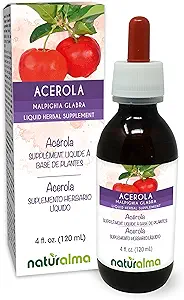 Naturalma Acerola (Malpighia glabra) Fruit Alcohol-Free Tincture - Rich in Vitamin C - 4 fl oz Liquid Extract in Drops - Herbal Supplement - Vegan