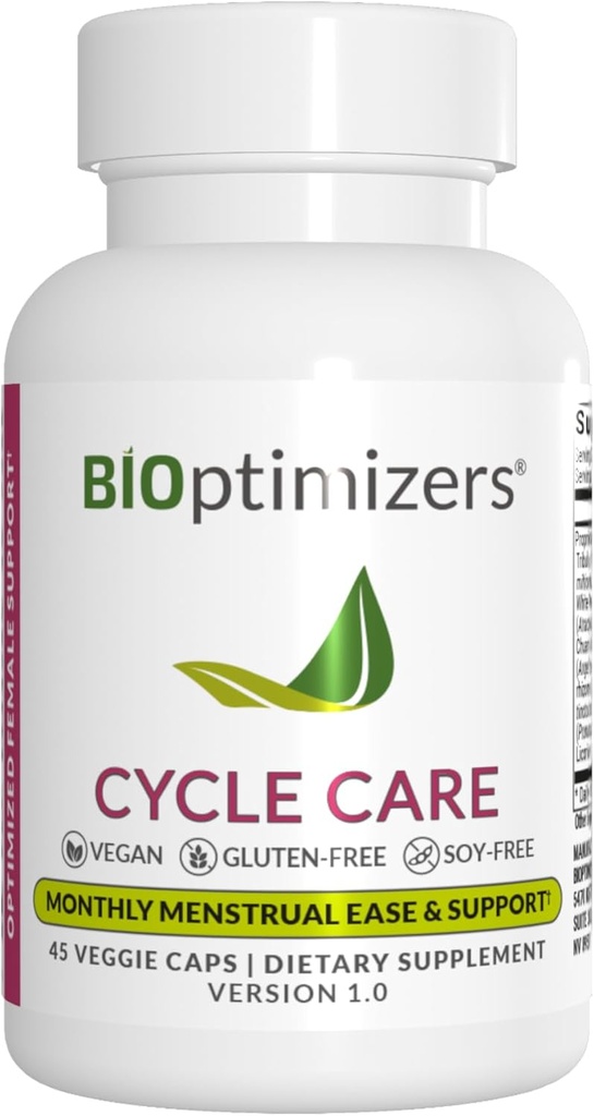 BIOptimizers - Cycle Support - Period Support Supplement for Women - Bloating and Cramping Menstrual Relief - 45 Capsules