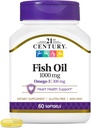 21st Century Fish Oil 1000 mg Softgels, 60 Count (Pack of 3)