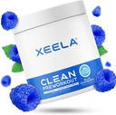 XEELA Pre Workout Powder - Clean &amp; Tested - Jitter Free, Safe, and Natural - Incrementar la energía termogénica, el foco y la resistencia w/Creatine, la cafeína orgánica y la citrulina basada en plantas (Blue Raspberry)
