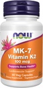 AHORA Suplementos de alimentos, MK-7 Vitamina K-2 100 mcg, soporte cardiovascular*, soporta la salud ósea*, 60 cápsulas de verduras