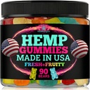 Gamas de cáñamo para la relajación y el descanso-Natural cáñamo aceite Gummies, sabores frutales frescos Tasty Relief-Made en USA-High Potency Gummy Edibles-Extra Strength 90 Osos