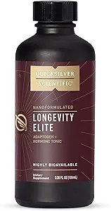 Quicksilver Scientific Longevity Elite - Liposomal Adaptogen + Pregnenolone Tonic - Suplementos Herbales diseñados para la optimización de la edad Apoyo mientras se orienta AMPK, Sirtuins + Telomeres (100ml)