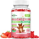 Magnesium Gummies para niños - Magnesium Glycinate Gummies Suplemento con L-Theanine, Vitamina B6, D3 para niños y adultos Dormir, Calma, Relajación, Cerebro, Huesos, Azúcar Fresa Gratuita 60ct