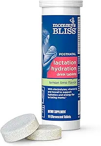 Bebidas de hidratación de hidratación de mami, sabor de limón, electrolitos + vitaminas B, 1 paquete (10 tabletas)
