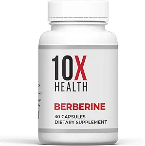 10X Health Berberine Suplemento 500mg - Contiene suplemento de dihidroberina para una mejor absorción - Apoyo Cardiovascular &amp; Gut Health Suplementos para Hombres Mujer - 30 cápsulas