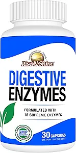Rise-N-Shine Digestive Enzymes with Probiotics, Bromelain, Lipase, Papain, Lactase &amp; More - Gut Health Supplement for Women &amp; Men - 30 Capsules