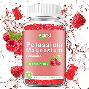 Gaviotas de magnesio de potasio para niños adultos de alta absorción de las piernas calambres &amp; musculoso salud raspberry Magnesium Gummies Chewable Gummy Suplemento Vegan no GMO
