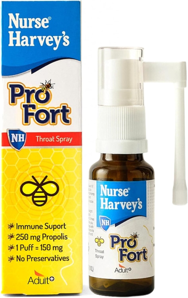 Enfermera de Harvey Propolis Throat Spray Pro-Fort Mouth y Throat Spray - Sore Throat 0.7Fl Oz