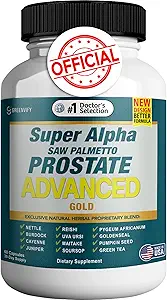 Super Alpha Saw Palmetto Prostate Advanced - Prostate Health Supplement for Men - Supports Urinary Tract Health, Reduce la Urgency, y mejora el emptying de la vejiga (60, Hombres)
