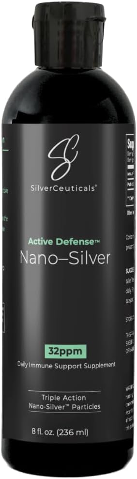 Colloidal Silver w/Nano Technology - 32ppm 8oz - 8X Más Eficacia - Natural Immune Support - Save The Sick Days - Ages 5 &amp; Up - Outperforms Superior PPM Silvers - No Taste &amp; Smell - 3rd Party Tested