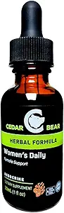 Cedar Bear Women's Support Daily a Liquid Herbal Supplement that Helps Support Healthy Menstrual Cycles, The Female Reproductive System, and Healthy Hormonal Function 1 Fl Oz