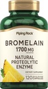 Piping Rock Bromelain Suplemento Silencio 1700 mg Silencio 120 Capsules Silencio Pineapple Enzyme ← No GMO, Gluten Free
