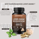 Lions Mane Mushroom Capsules  4200mg Lion’s Mane Mushroom Powder