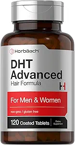 Horbäach DHT Advanced Hair Fórmula tención 120 Tablets ← Non-GMO y Gluten Free Hair Fórmula Blend con Saw Palmetto, Kudzu y Fo-Ti