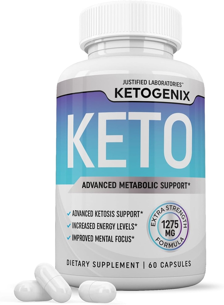 Ketogenix Keto Pills 1275MG Nueva &amp; Mejorada Formula Contiene Apple Sider Vinegar Extra Virgin Olive Oil Powder Green Tea Leaf 60 cápsulas