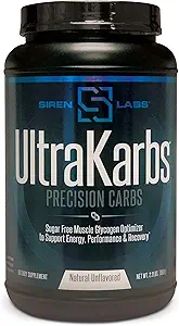 Siren Labs Ultra Karbs Mass Gainer Post Workout Muscle Builder Healthy Carb Cargando - Carbohydrate Blend with KarboLyn - More Energy, Faster Recovery - Weight Gainer for Men (40 Servings)