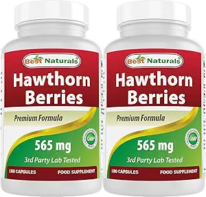 Best Naturals Hawthorn Berry 565 mg 180 Capsules (180 Conde (Pack of 2))