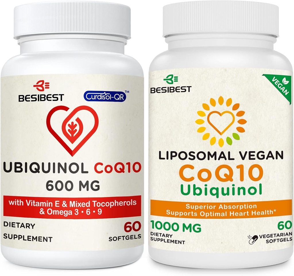 CoQ10 600mg 1PCS Bundle con 1000mg Liposomal CoQ10 Ubiquinol Suplemento 1PCS