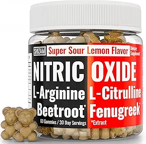 SHIZAM Beets Fenugreek Super Nitric Oxide Gummies w L-Arginine L-Citrulline, Beet Root Chews Chweable Chewables Capsules Suplementos Alt, Bootroot Flow Adults Hombre Beats