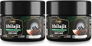 Sennasi 600 MG Shilajit Resin - Shilajit Supplement with Fulvic Acid &amp; 85+ Trace Minerals for Energy, Immunity, Brain Power, 60 Grams