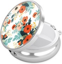 Nipichsha Pill Box, Small Pill Case for Purse & Pocket, Cute Travel Medicine Organizer, Portable Medicine Container Holder to Hold Vitamins, Medication, Fish Oil &amp; Supplement, B07-Beautiful Flowers