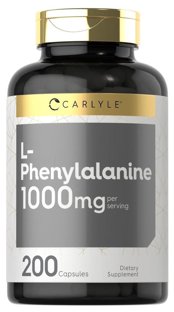 Carlyle L-Phenylalanine 1000mg | 200 Capsules | Amino Acid Supplement | Non-GMO & Gluten Free