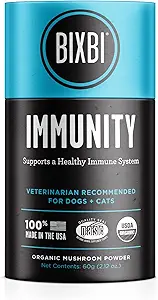 Suplementos de vitaminas para perros BIXBI Immune Support Suplemento diario de gatos, suplemento de polvo, 2 meses de suministro EE.UU.