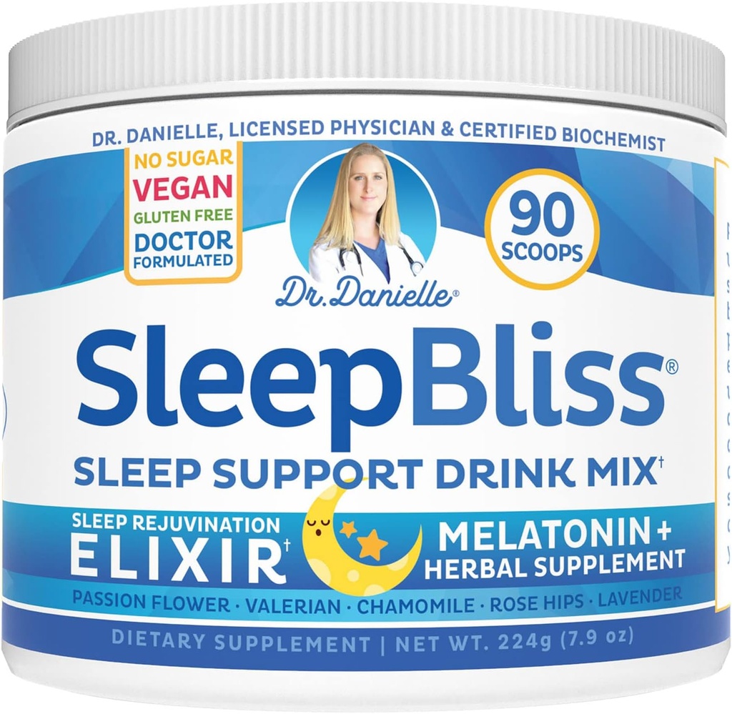 Doctor Danielle Sleep Bliss - All Natural Melatonin Sleep Supplement, Support &amp; Relief Drink Mix