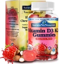 D3 K2 Vitamina 10000 UI, Vitamina Gratuita de Azúcar D3 K2 Gummies w. Pro " Pre, Vitamina Chewable D3 y K2 (MK-7) Suplementos para la salud de huesos, dientes, inmune, corazón " , absorción de calcio