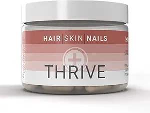 Le-Vel Thrive, Collagen Premium con Biotin 3500mcg, Vitamina C, Zinc y Turmeric – Pelo, Esquía, uñas, articulaciones – Collagen marino hidrolizado, Ashwagandha, Keratin, Kelp orgánico 60 cápsulas