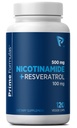Nicotinamide 500 mg with Resveratrol 100 mg 120 Veggie Capsules - Non-GMO Vitamin B3, Supports Metabolic Health, NAD+, Skin Cell & Mitochondrial Energy Production. Made in USA for Men and Women