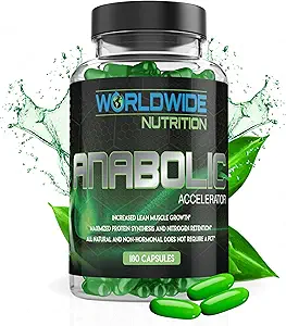 Acelerador anabólico mundial de nutrición – Suplemento diario para hombres – 180 cápsulas – apoya la energía, la recuperación del entrenamiento y la salud muscular