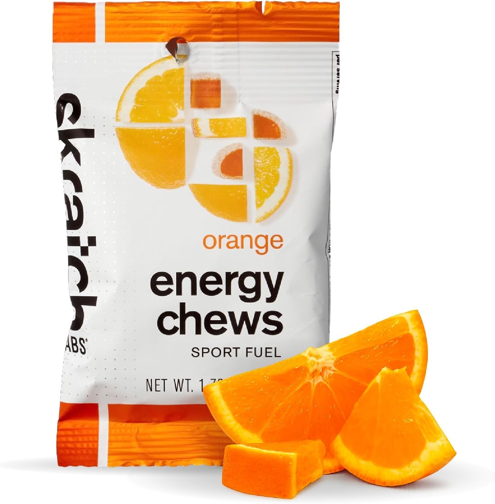 Skratch Labs Energy Chews ← Gummies for Running, Cycling, and Sports Performance  Gel Alternative ← Orange (10 Pack) ← Gluten Free, Vegan