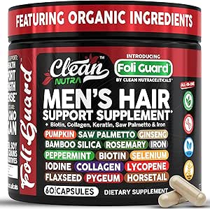 Suplemento de crecimiento del cabello para los hombres tóxicos Biotina Vitaminas Colágeno Pumpkin Saw Palmetto Iron Ginseng Bamboo Silica Rosemary Peppermint Keratin Selenium Iodine Flaxseed Horsetail Vitamina A C D3 E B12
