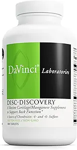 DAVINCI Labs Disc Discovery - Support Spinal Health & Back Function - with Vitamin C, Vitamin D3, Bovine Tracheal Cartilage, Apple Pectin &amp; Horsetail Powder - Gluten-Free - 180 cápsulas