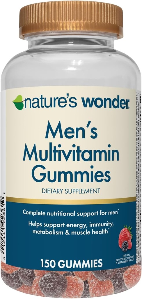 Las Gummies Multivitamínicas de los Hombres de la Naturaleza, soporta la salud inmune, la energía, el metabolismo y los músculos con vitaminas A,C,D,B6,B12, 150 Gummies Multivitamínicos diarios de los hombres, 75 Day Supply