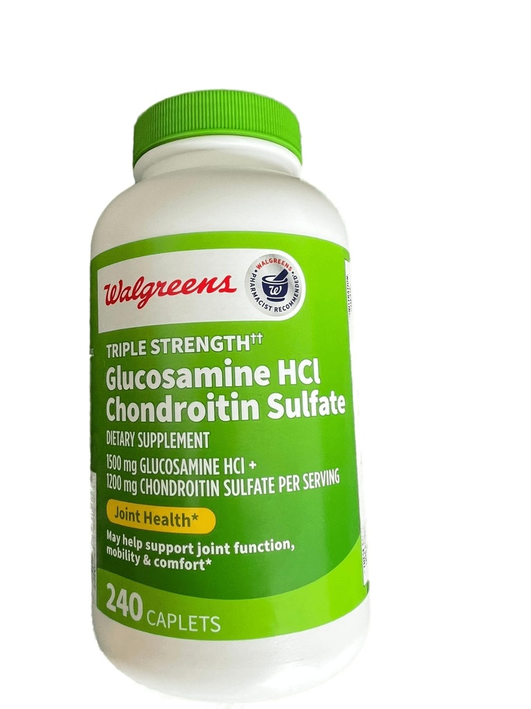 Walgreens Glucosamine Chondroitin Triple Strength 1500 mg Glucosamine HCL 1200 mg Chondroitin - 240 Caplets