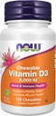 NOW Foods Supplements, Vitamin D-3 5,000 IU, Natural Mint Flavor, Structural Support*, 120 Chewables