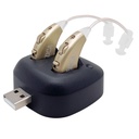 Amplificadores de Audición Digital - Amplificador de Sonido Personal de BTE recargable Pareja con muelle USB - Premium Gold Behind The Ear Sound Amplification - by NewEar