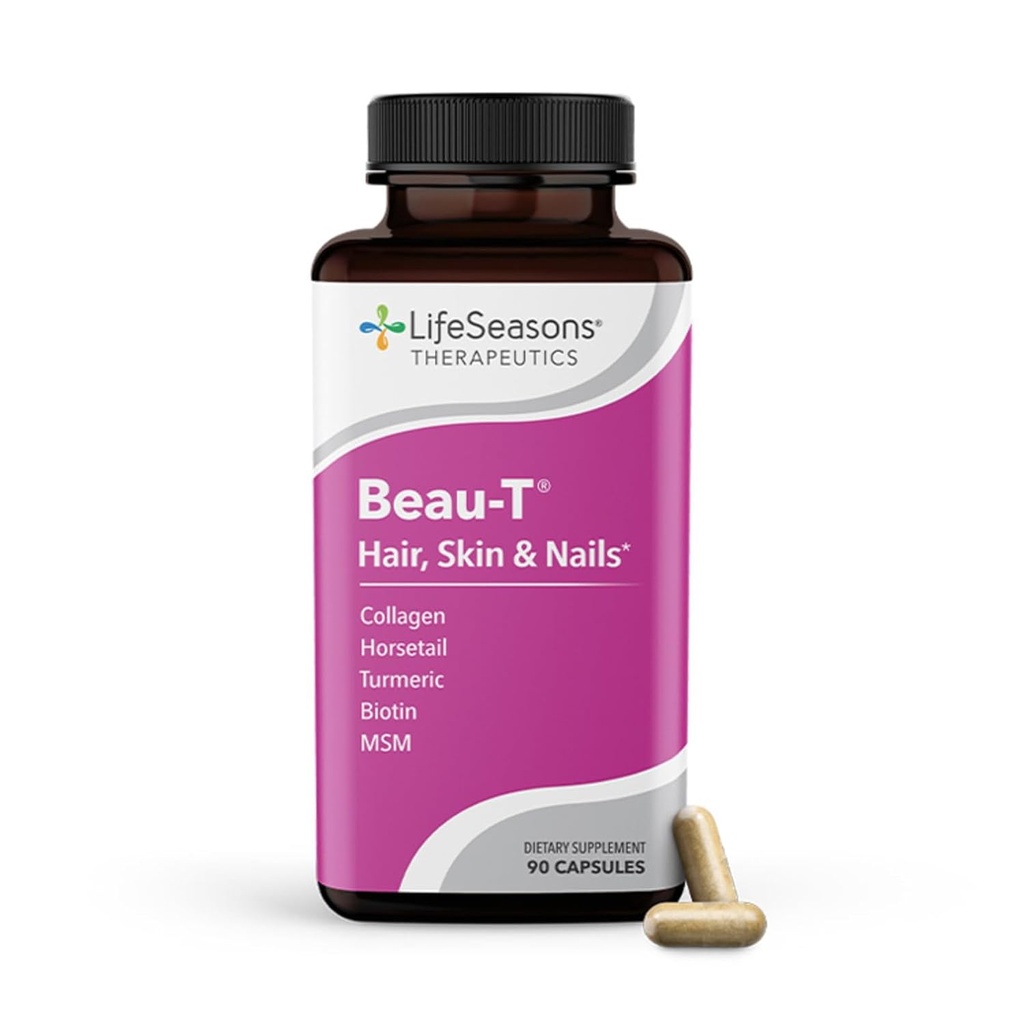 LifeSeasons Pausitivi-T with Beau-T & Ageless Skincare - Menopause Support Supplement - Relief for Hot Flashes, Hormone Imbalance &amp; Night Sweats - Sage, Chasteberry, Soy Isoflavones &amp; Black Cohosh