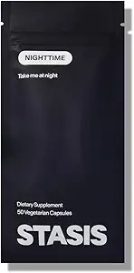 Stasis Nighttime - Calm and Sleep Capsules to Pair with Stimulant - Skullcap, Magnolia Bark, Magnesium for Sleep, and Astaxanthin Supplements for Relaxation and Mood Support - 25 Servings