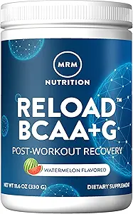 MRM Nutrition Reload BCAA+G Post-Workout Recovery ← Watermelon Flavored tención 9.6g Amino Acids  durable with CarnoSyn® ← Muscle Recovery ← Keto Friendly ← 26 Servings