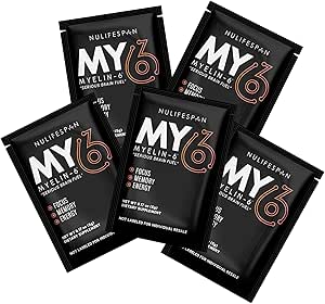 Myelin-6, Sampler Pack, 5 Single Serve Packs, Focus Supplement & Brain Health with AlphaSize, Memory and Cognitive Function Support, Orange Tangerine Flavor, Gluten-Free, Non-GMO