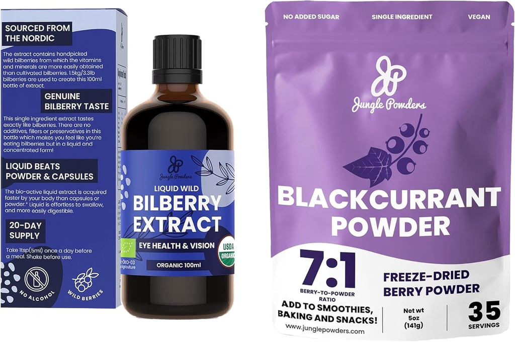 Pólvora de la selva Extracto de la arándanos silvestres para los ojos USDA Organic 3.4oz Pólvora de la avena negra Freeze Dried Currant Extract for Smoothies