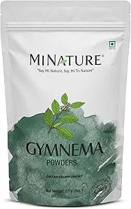 Mi Nature Gymnema Powder vidas 227g (8 oz)(0,5 lb) SilencioPure " Natural ← Non-GMO, No Preservatives Tortura Gurmar ←Traditionally used for Wellness Support
