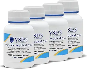 VSL #3® Probiotics for Digestive Health, IBS & UC Symptoms - 112.5B CFUs, High-Potency, Multi-Strain, Live, Refrigerated Probiotic, Medical Food for Gut Health Support in Men &amp; Women, 240 cápsulas