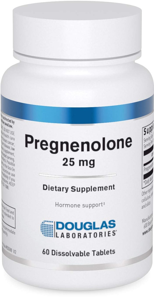 Douglas Laboratories Pregnenolone (25 mg) - Para el páncreas, Cortisol " Liver Support* - Pregnenolone Supplement - Non-GMO - 60 Tablets