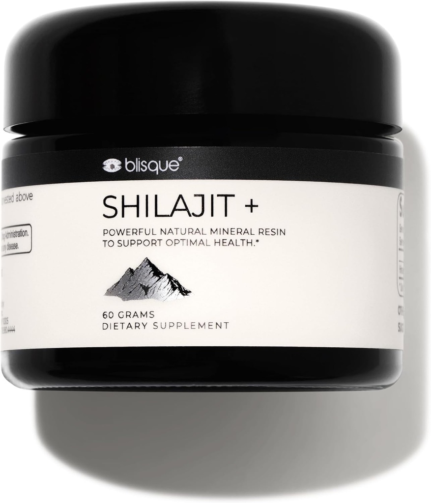 Blisque – Puro Himalaya Orgánica Shilajit Resin Suplemento ANTE Authentic and Natural Silencio Dorado Grado A Silencio Contiene Ácido Fulvico y Minerales Trace ANTE 60 Gramos